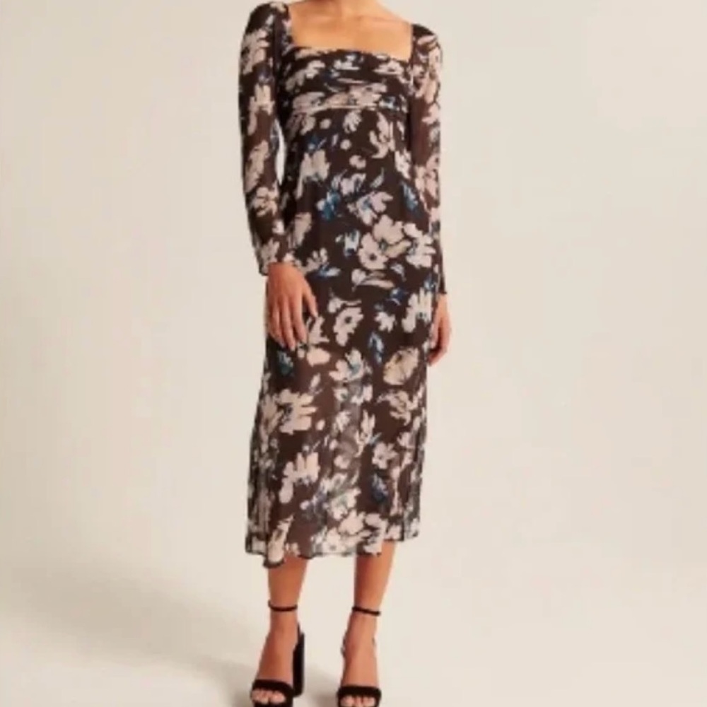 Emerson Chiffon Long Sleeve Midi Dress